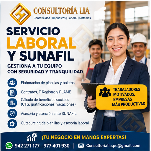 Afiche de Laboral y SUNAFIL de Consultoría LIA