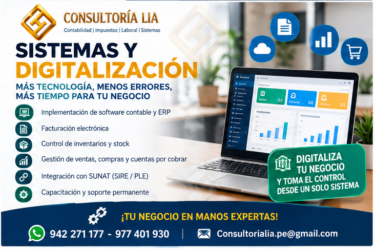 Afiche de Sistemas y digitalización de Consultoría LIA